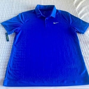 Royal blue Nike dry-fit polo shirt.  Brand new with tags